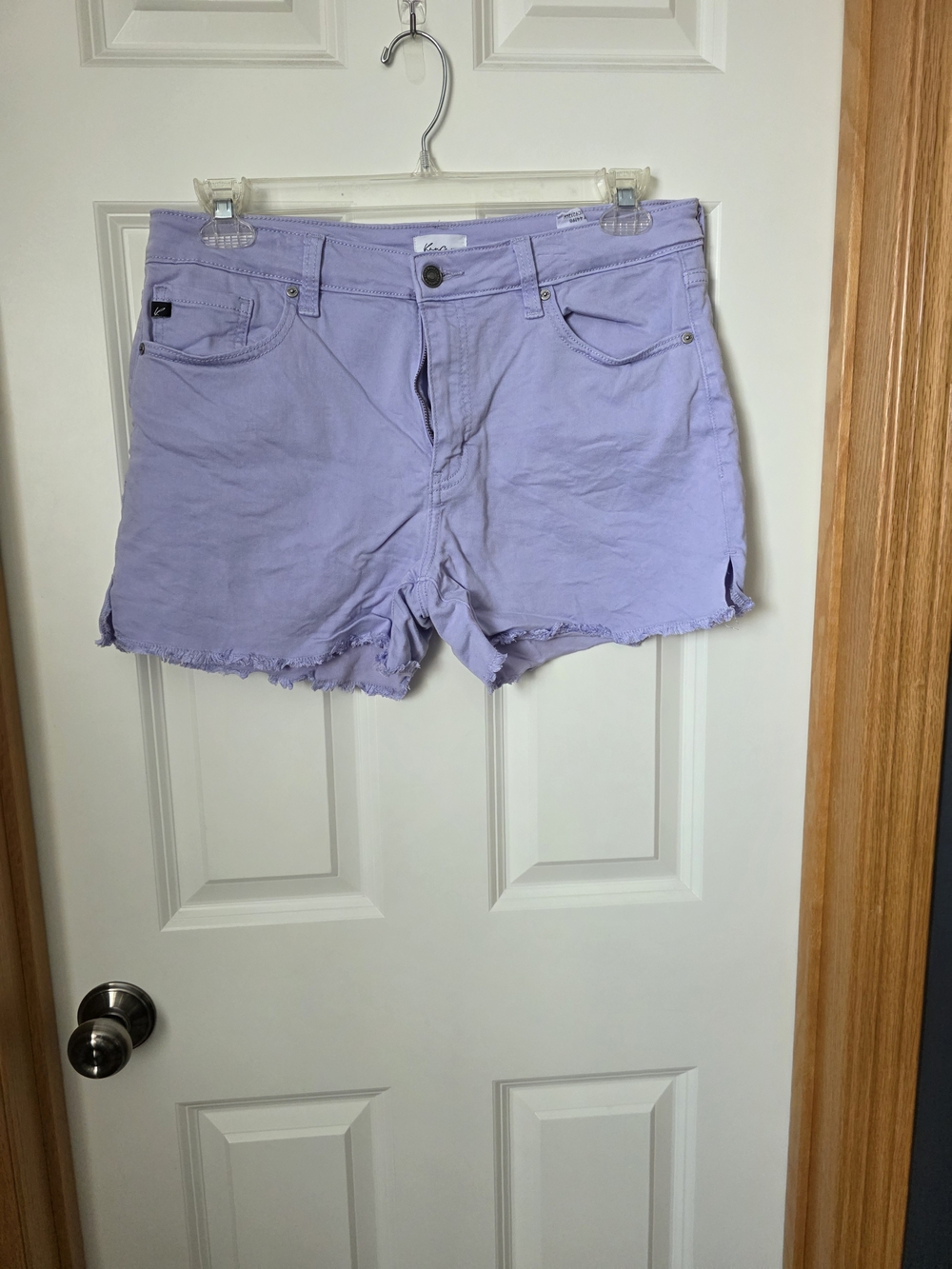 KanCan Lavender Frayed Hem Women's Shorts